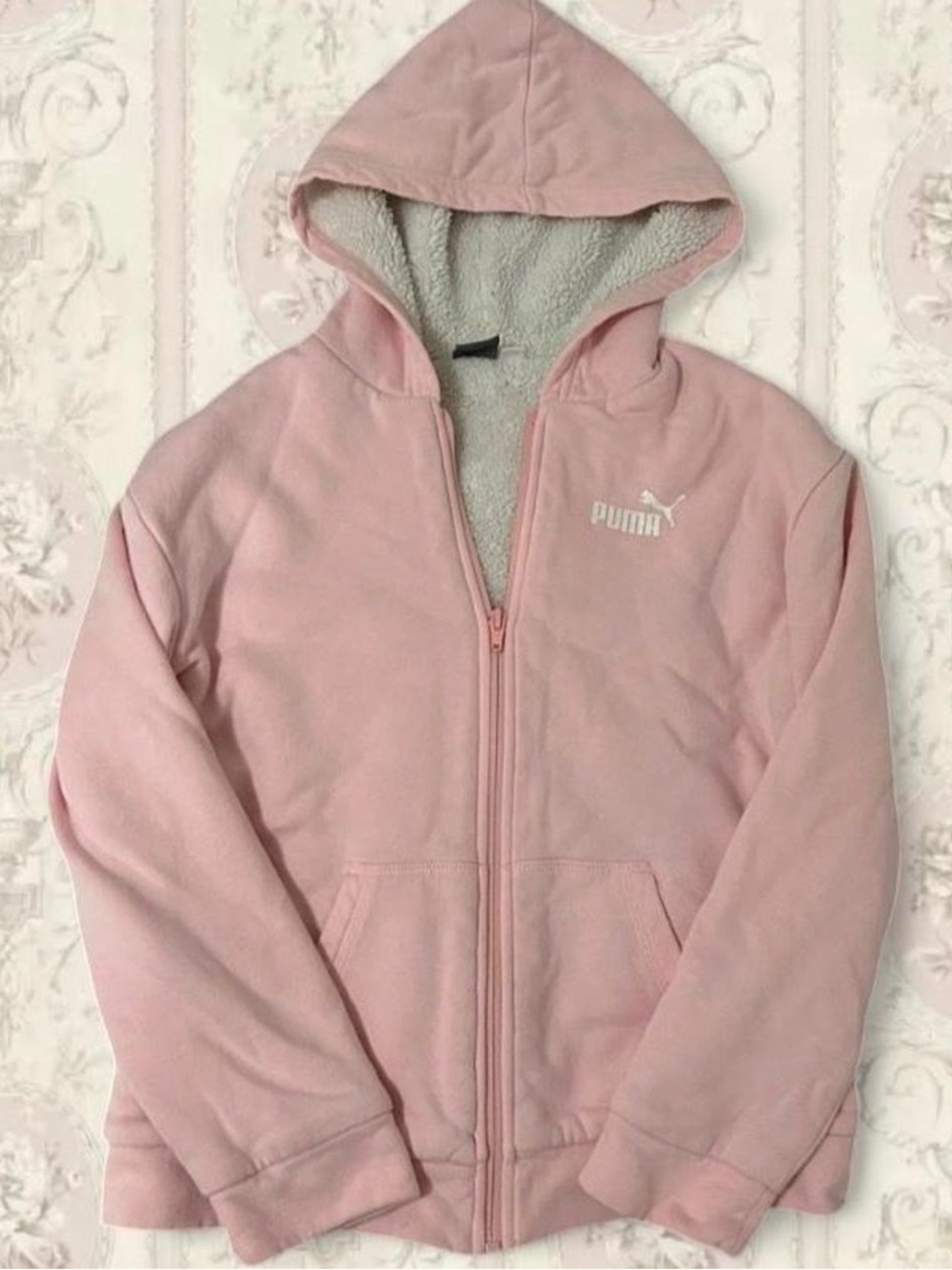 Puma Kids Light Pink Hooded Puffer Jacket
